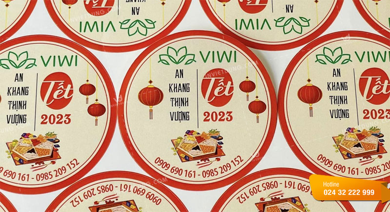 Mẫu tem decal dán quà Tết đẹp theo yêu cầu