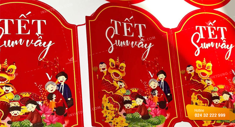 Mẫu tem decal dán quà Tết sum vầy