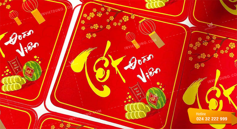 Mẫu tem decal dán quà Tết đoàn viên