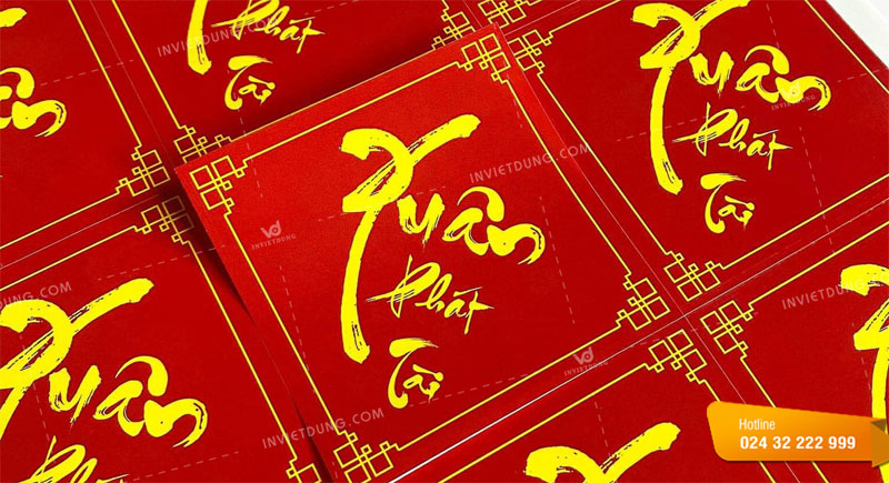 Mẫu tem decal dán quà Tết đẹp ấn tượng
