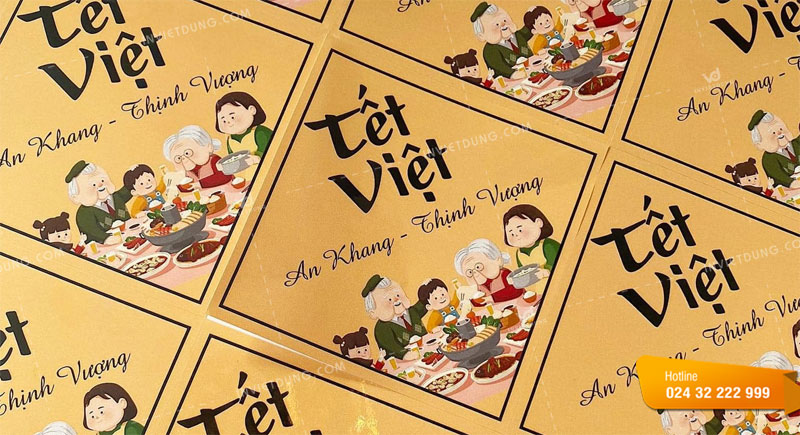 Tem nhãn dán quà Tết được làm từ chất liệu gì? 