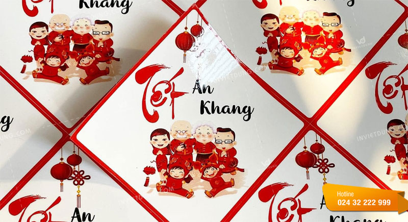 Mẫu tem decal dán quà Tết đẹp ấn tượng