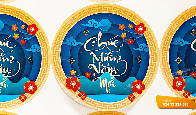 Mẫu tem decal dán quà Tết chúc mừng năm mới