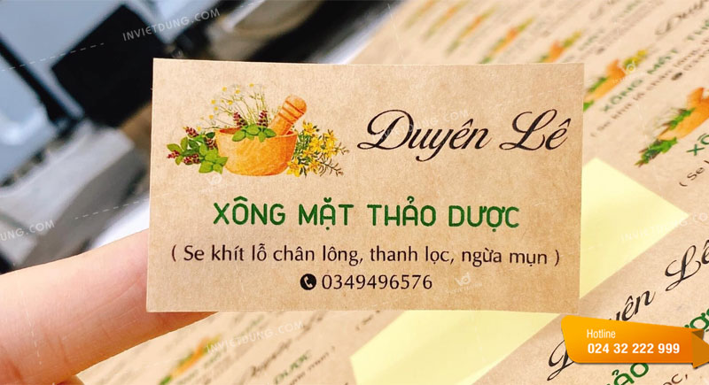 Mẫu tem nhãn dán tinh dầu xông mặt