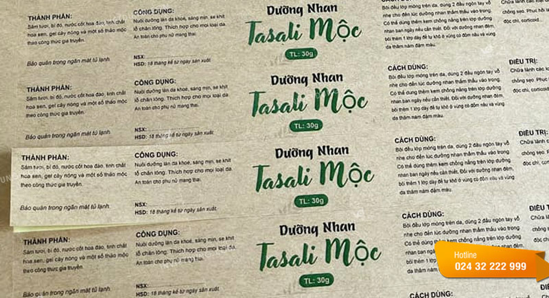 Mẫu tem nhãn dán tinh dầu bằng giấy kraft