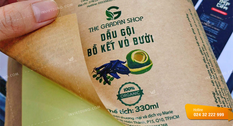 Mẫu tem nhãn dán tinh dầu bưởi gội đầu