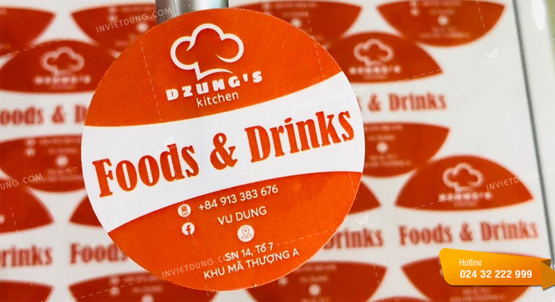 Mẫu tem nhãn decal food and drink