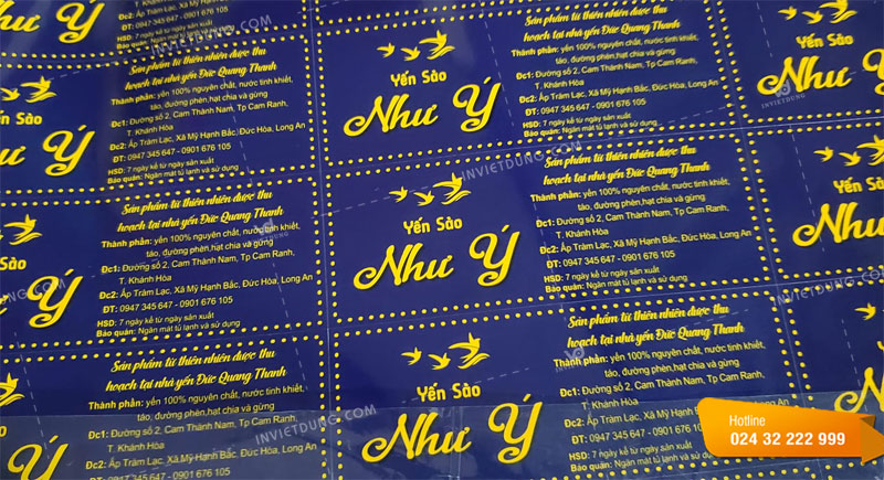 Mẫu tem nhãn dán yến sào Như Ý