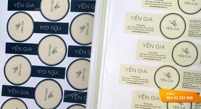 Mẫu tem nhãn dán yến sào Yến Gia