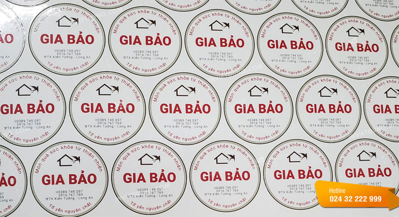 Mẫu tem nhãn dán yến sào thương hiệu Gia Bảo