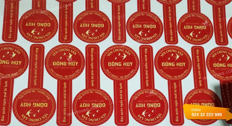 Mẫu tem nhãn dán yến sào thương hiệu Đông Huy