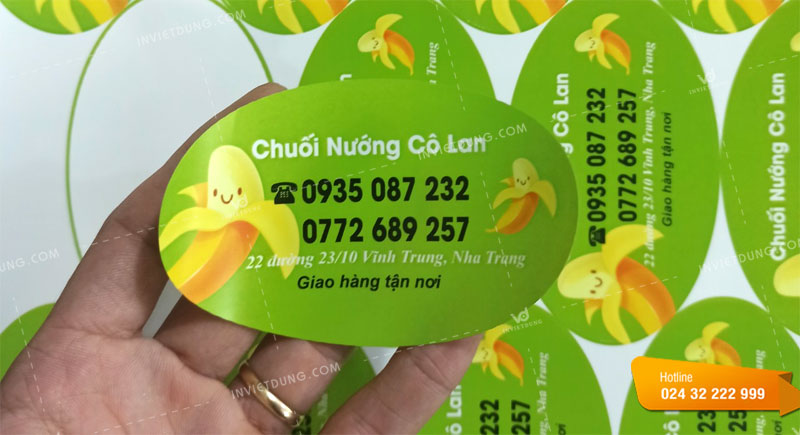 Mẫu tem nhãn chuối nướng cô Lan