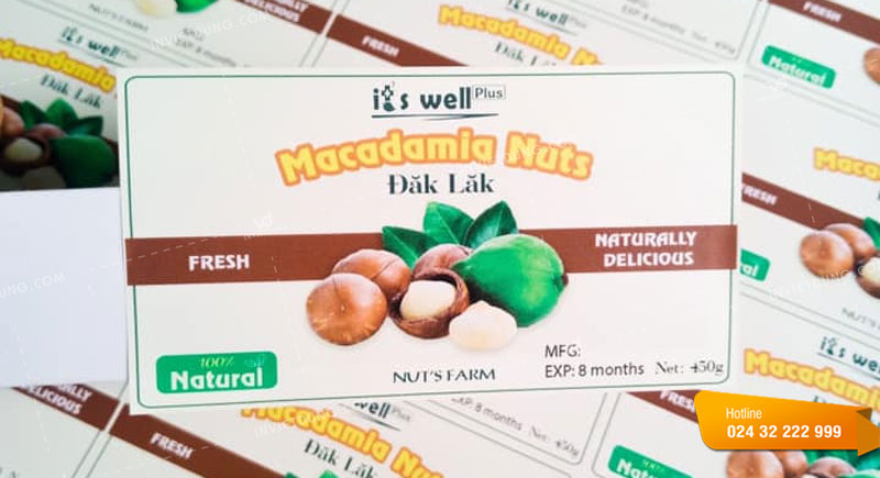 Mẫu tem nhãn hạt macca DakLak