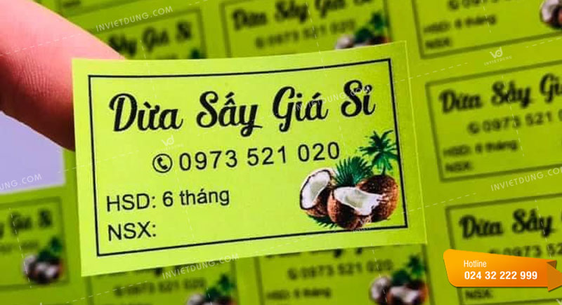 Mẫu tem nhãn dừa sấy