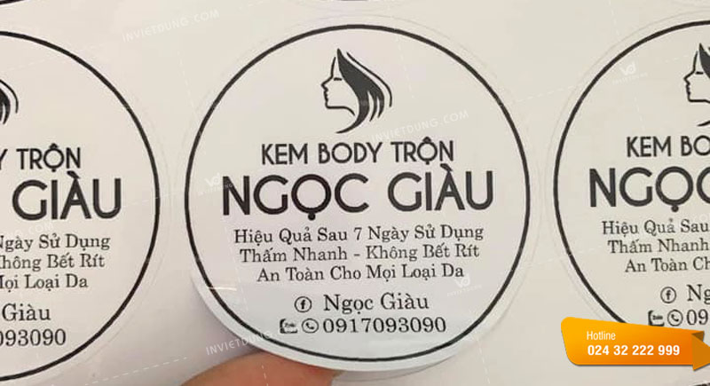 Mẫu tem nhãn kem body Ngọc Giàu