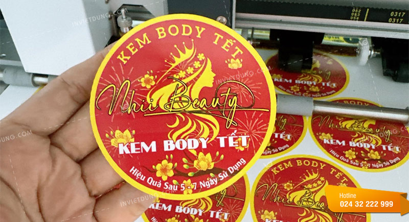 Mẫu tem nhãn kem body Tết
