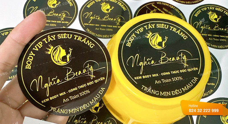 Mẫu tem nhãn kem body Nghĩa Beauty
