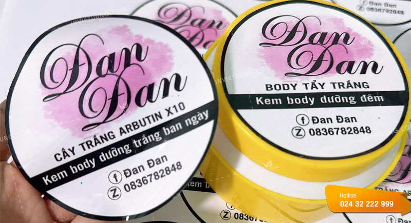 Mẫu tem nhãn kem body Đan Đan