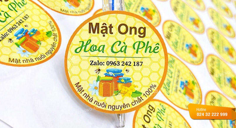 Mẫu tem nhãn mật ong hoa cà phê