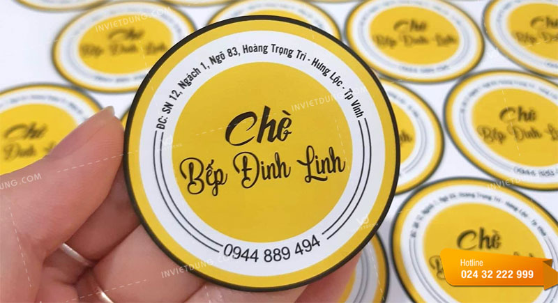 Mẫu tem nhãn thực phẩm chè Bếp Đinh Linh