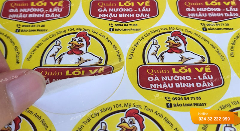 Mẫu tem nhãn thực phẩm quán nhậu