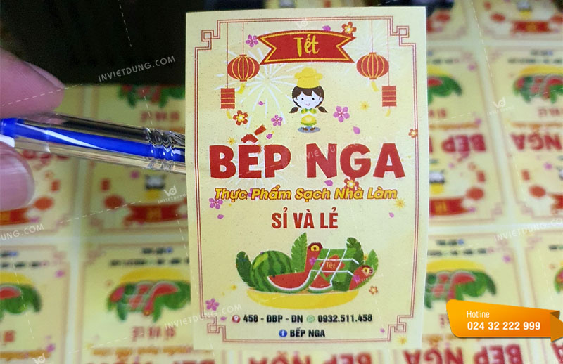 Mẫu tem nhãn thực phẩm sạch Bếp Nga
