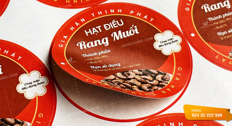 Mẫu tem nhãn thực phẩm hạt điều rang muối