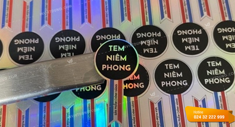 Mẫu tem niêm phong 7 màu hologram