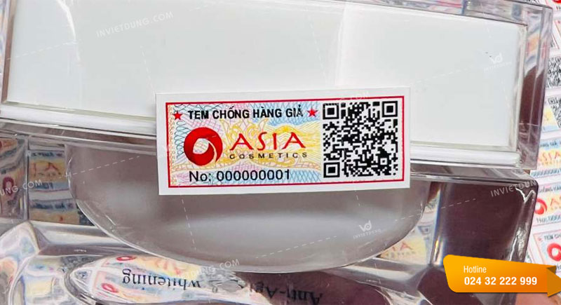 Mẫu tem niêm phong chống hàng giả dán lọ mỹ phẩm
