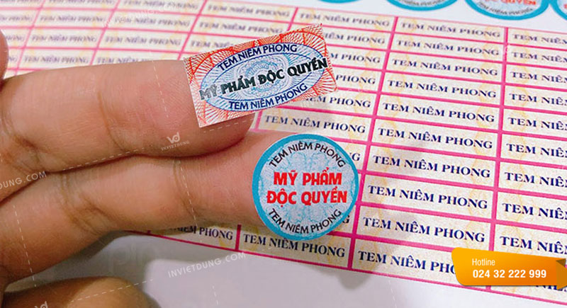 Mẫu tem niêm phong mỹ phẩm độc quyền