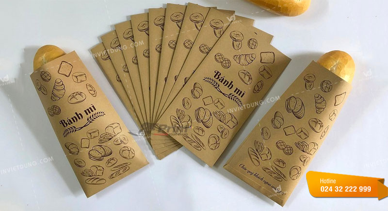 Mẫu túi giấy đựng bánh mì bằng giấy kraft