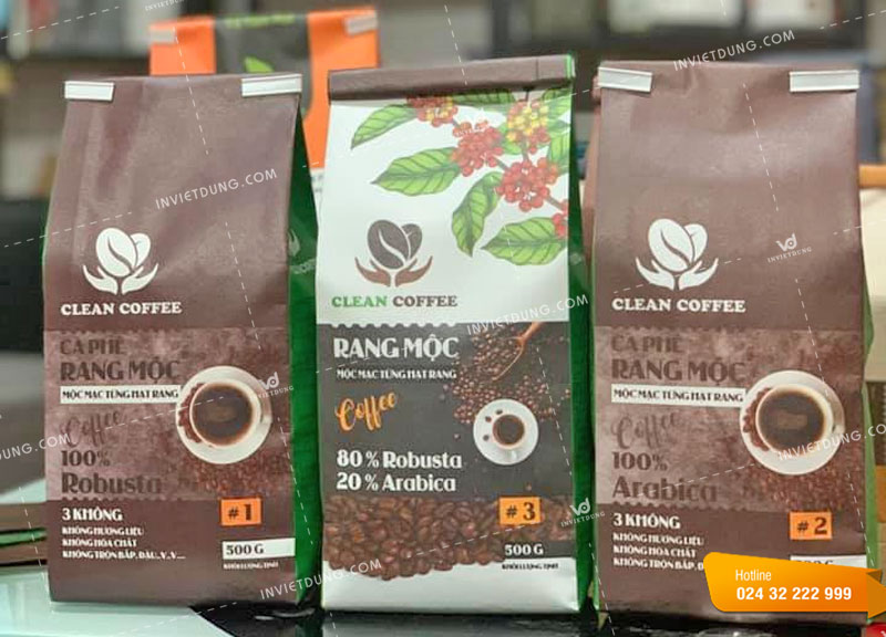 In túi giấy đựng cà phê Rang Mộc