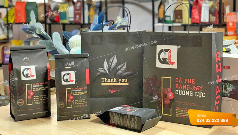 Túi giấy đựng cà phê rang xay Cường Lực