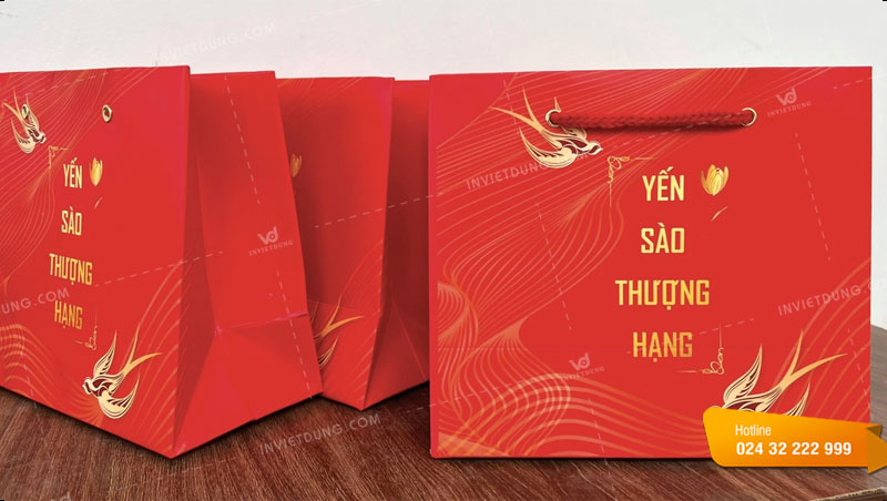 Mẫu túi giấy đựng yến sào đông trùng hạ thảo cao cấp
