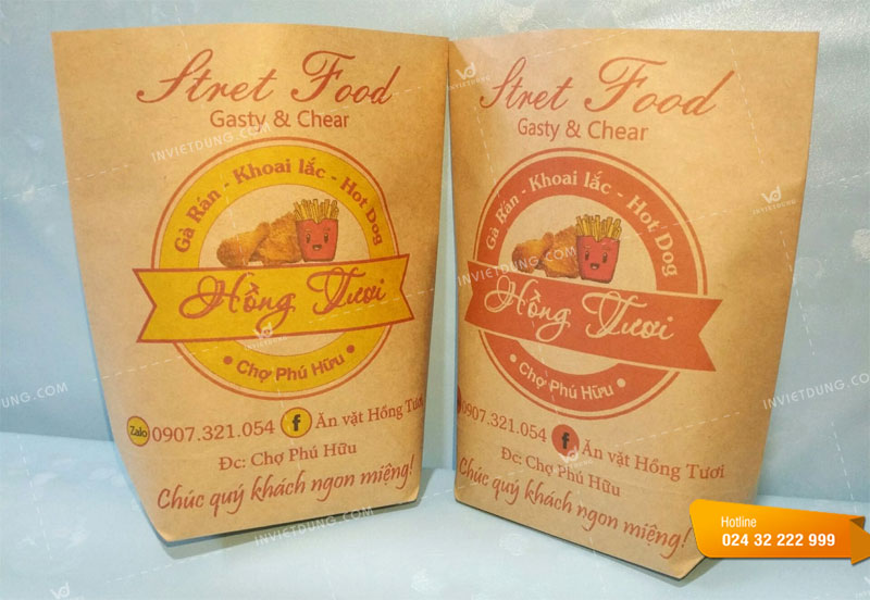 Mẫu túi giấy đựng gà rán đẹp