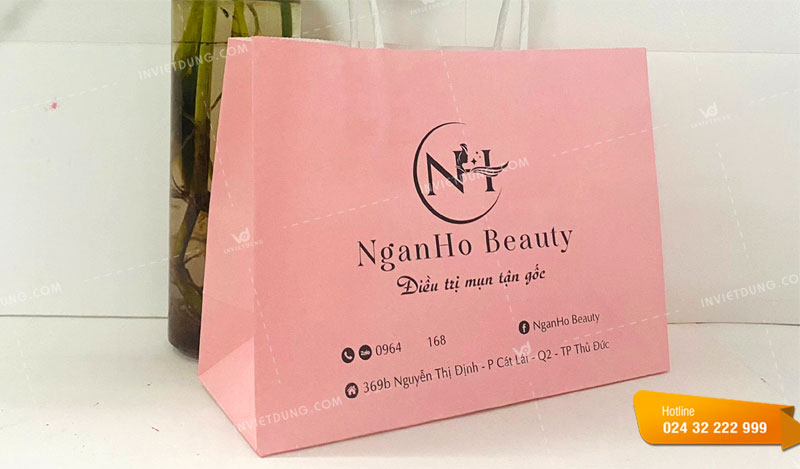 Mẫu túi giấy mỹ phẩm NganHo Beauty
