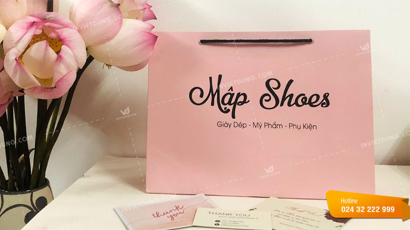 In túi giấy đựng mỹ phẩm cho cửa hàng Mập Shoes