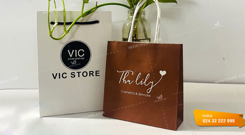 In túi giấy đựng mỹ phẩm đẹp và sang trọng