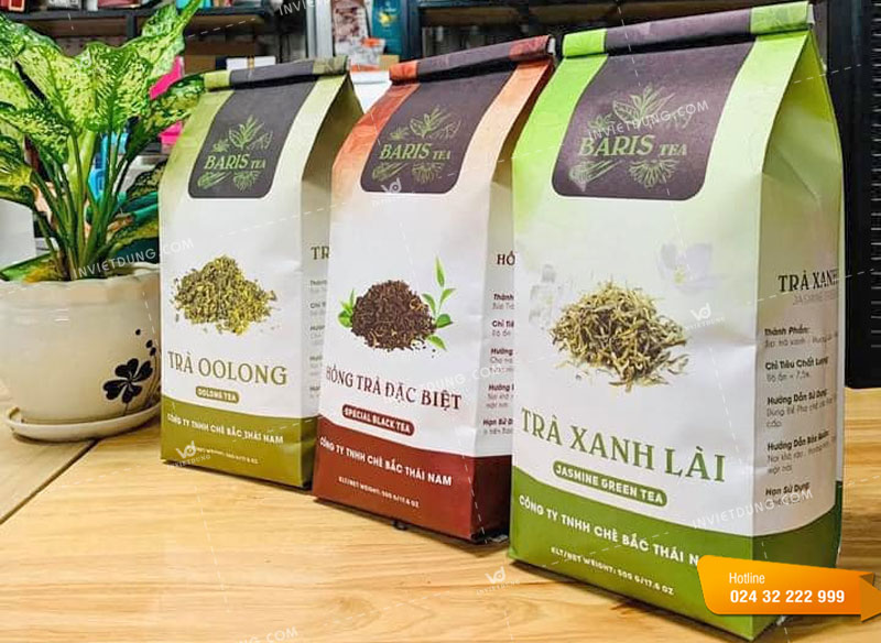 Mẫu túi giấy đựng trà Xanh Lài