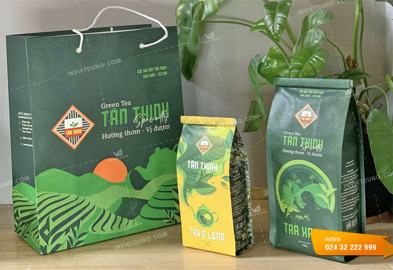 Mẫu túi giấy đựng trà Tân Thịnh