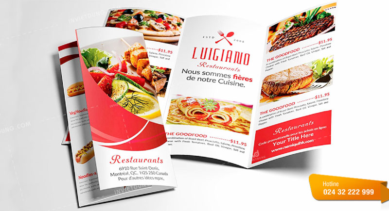 Kích thước menu giấy
