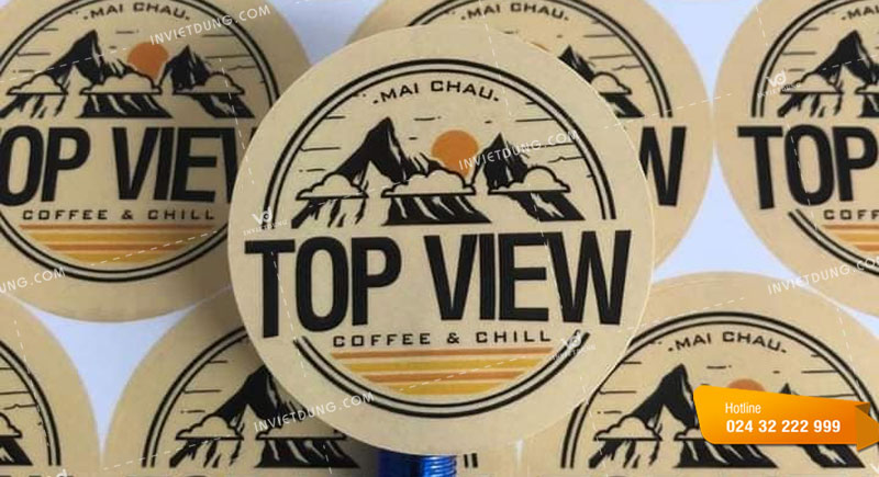 Mẫu tem nhãn dán decal giấy kraft do In Việt Dũng thiết kế in ấn