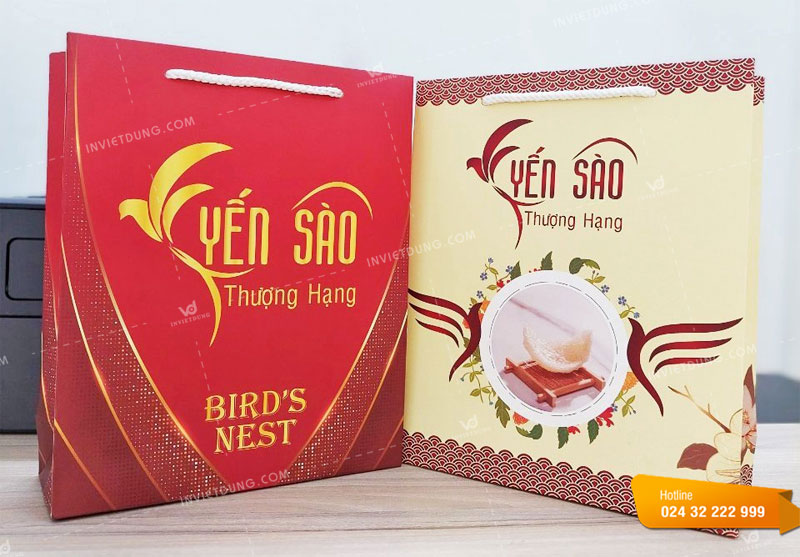 Thiết kế in ấn túi giấy đựng yến sào sang trọng