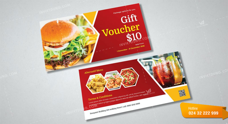 Kích thước voucher dạng Card Visit