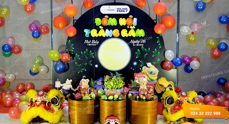 Mẫu backdrop Tết trung thu trong nhà
