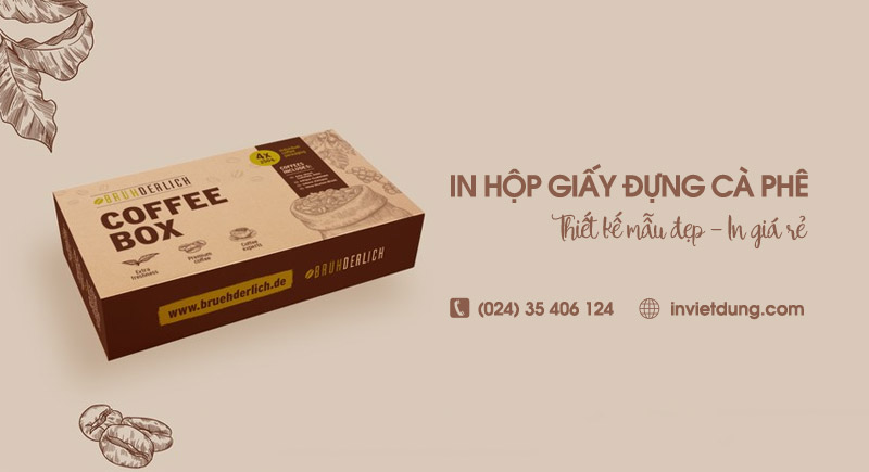 Xưởng in hộp giấy đựng cà phê (Coffee), miễn phí thiết kế