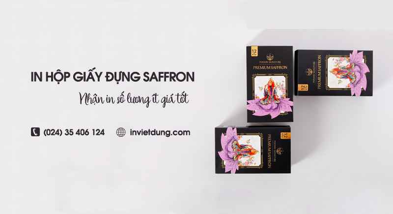 Xưởng in hộp giấy đựng saffron cao cấp, thiết kế miễn phí