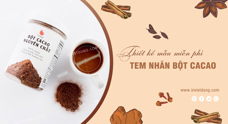 In tem nhãn dán bột cacao