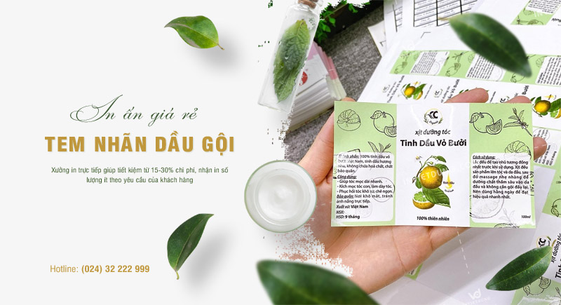 In tem nhãn dầu gội