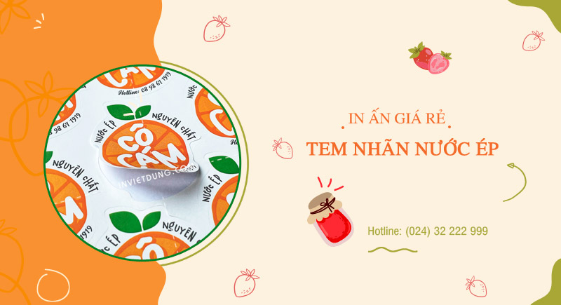 In tem nhãn nước ép hoa quả